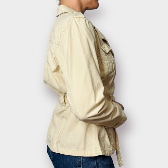 Y2K French Cuff Khaki Belted Jacket Size M/L - Picture 5 of 8